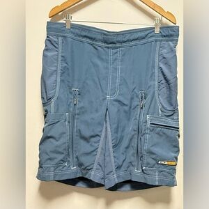 Oakley Software Shorts Men's Large Blue Cargo Y2K Zip Nylon Baggy Liner